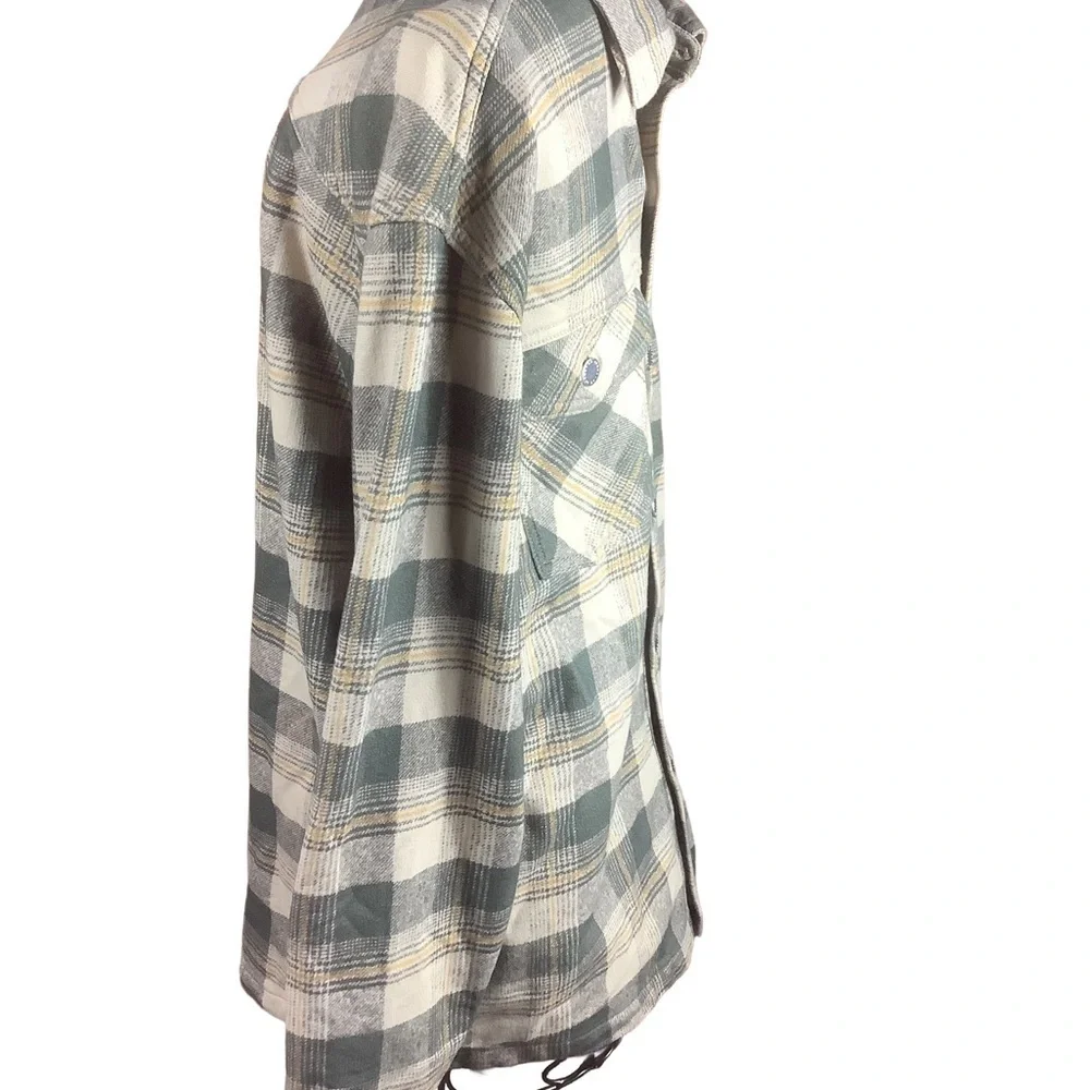 AG Jeans Green Plaid Flannel Shacket Mens M Button Down Fall Layer NWOT